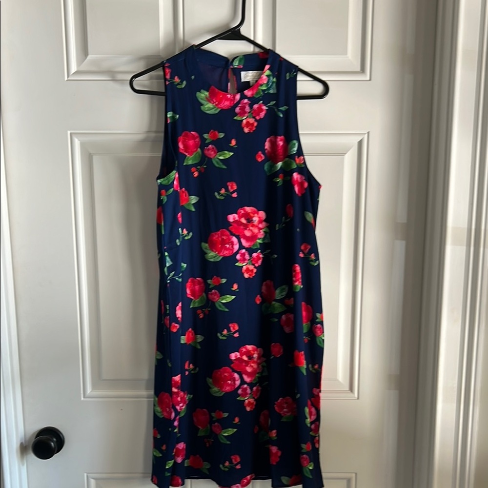 Mud Pie Halter Sheath Dress in Blue and Pink